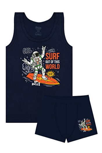 Öts Boy's Undershirt Boxer Lycra Navy Blue Space (96% Cotton - 4% Elastane)