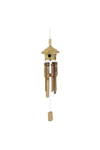 Jumbo Windchimes with Bamboo Elements and Decorative House, 30 cm