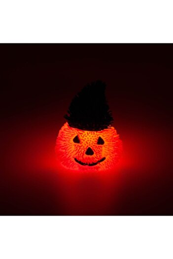 SHOPIENS Decorative Halloween Pumpkin with Light, Soft Plastic, Orange/Black