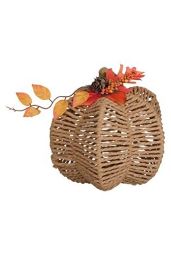 SHOPIENS Decorative Autumn Pumpkin Color Leaves & Fruits 18 x 18 x 16 cm