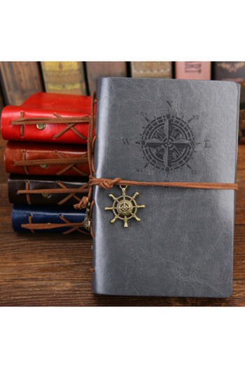 Choice Large 165x235mm Gray Retro Notebook Traveler Diary Vintage Soft Cover Spiral Replaceable Kraft Paper