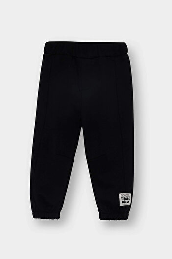 DeFacto F9392 Beige Baby Boy Label Printed Elastic Waist 2-Piece Sweatpants
