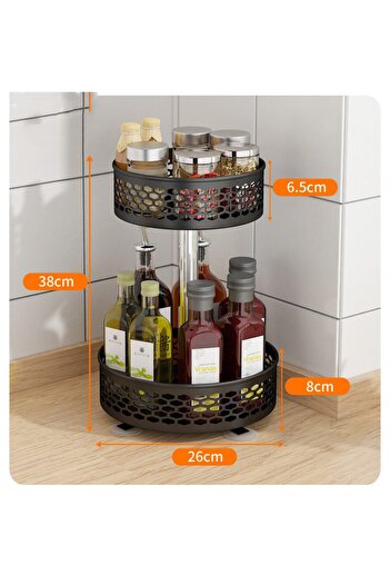 Trendy's Kitchen organizer, round, with two levels 38x26x8 cm