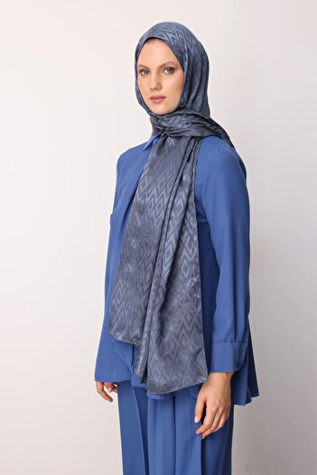 Mooncorn Tile Pattern Shiny Jacquard Shawl