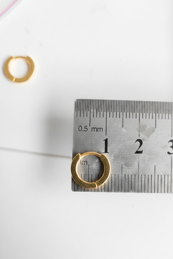 bymissmücevherat 10mm Gold Renk Gümüş Çocuk Halka Küpe | 925 Ayar | 2mm Kalınlık | Kız Çocuk Küpesi