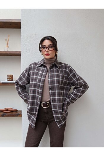 ESRAHELVACI Oversize καρό πουκάμισο