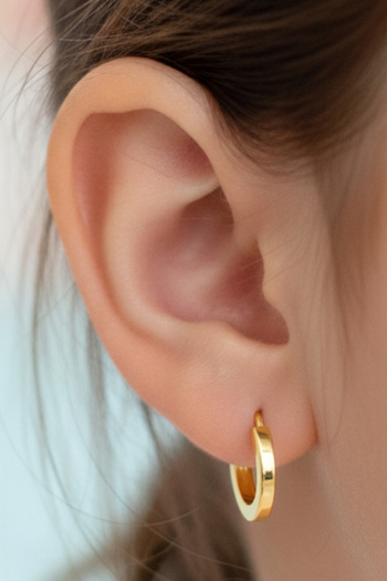 bymissmücevherat 10mm Gold Renk Gümüş Çocuk Halka Küpe | 925 Ayar | 2mm Kalınlık | Kız Çocuk Küpesi
