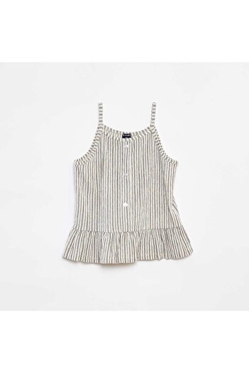 KIABI CrÃªpe knit fabric vest top with narrow straps WHITE