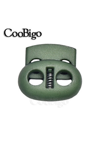 Choice MilitaryGreen 12pcs Plastic Cord Lock Stopper Toggle Clip Block Retainer for Drawstring Elastic Lany