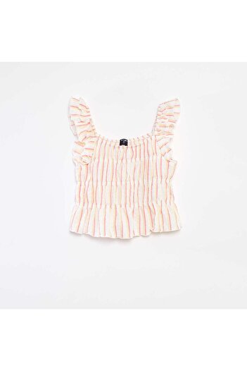 KIABI Waffle-knit vest top WHITE