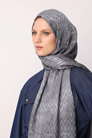 Mooncorn Tile Pattern Shiny Jacquard Shawl