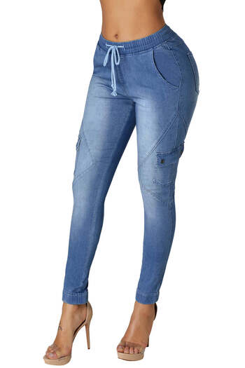 WildFashion Denim pants with side pockets G656-4