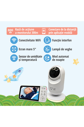 Easycare baby 2in1 Baby Monitor and WiFi Audio-Video Camera with App