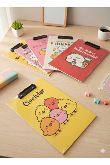Butik Center 1 Piece Cartooned File with Clip A-4 School & Office