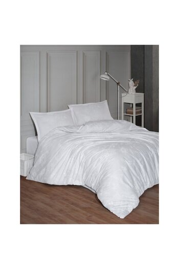 Clasy 4-piece bedding set, double bed, 100% cotton, Clasy, Arnor White