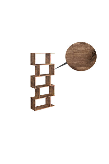 UnicSpot Zig-zag bookcase, brown, 70x24x190.5 cm