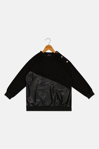 Overkids Kids Girl Brand Logo Sweatshirt, Black
