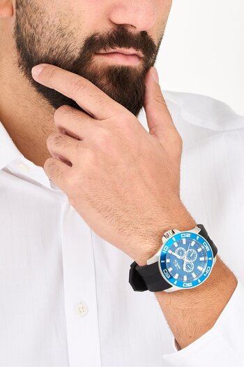 Invıcta Men 37186 Analog Round Silicone Watch, Blue