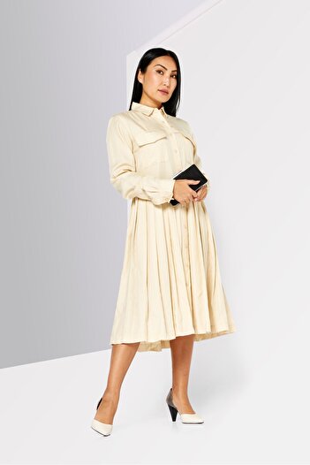 Lacoste Women Brand Logo Midi Dress, Tan