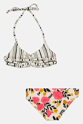 BİLLABONG Kids Girl 2 Pieces Floral Print Bikini Top And Bottom Set, Multicolor