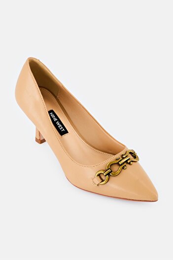 Nine West Women Pointed Toe Slip On Pumps, Tan
