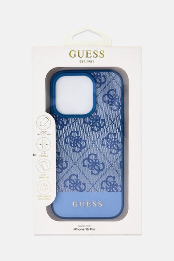 Guess iPhone 16 Pro Brand Logo Protective Case, Blue