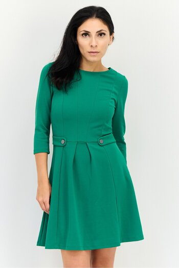 ORSAY Women Pleated Mini Casual Dress, Green