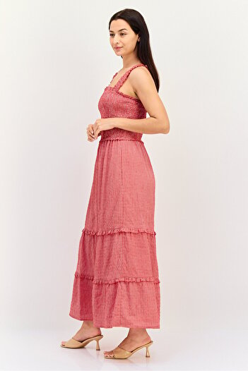Brave Soul Women Micro Check Maxi Dress, Multicolor
