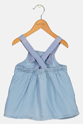 Canada House Toddlers Girl Chambray Dress, Denim Blue