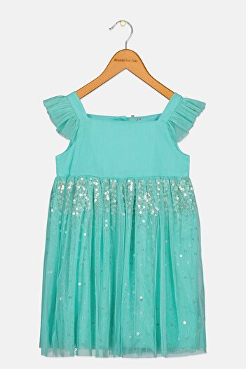 Hamleys Toddlers Girl Sequins Dress, Mint Green