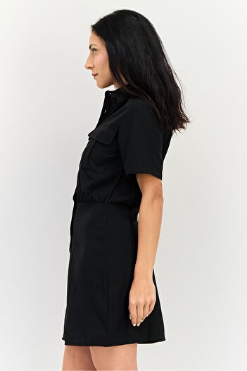 Brave Soul Women Solid Mini Dress, Black