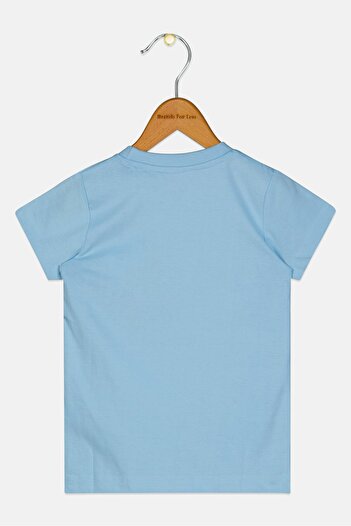PEANUTS Kids Girl Graphic Short Sleeve Top, Light Blue