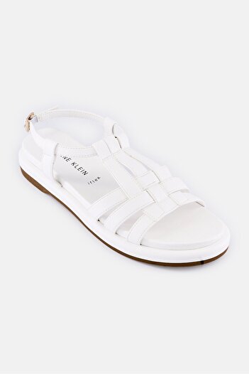 Anne Klein Women Medium Akewood Adjustable Buckle Sandals, White