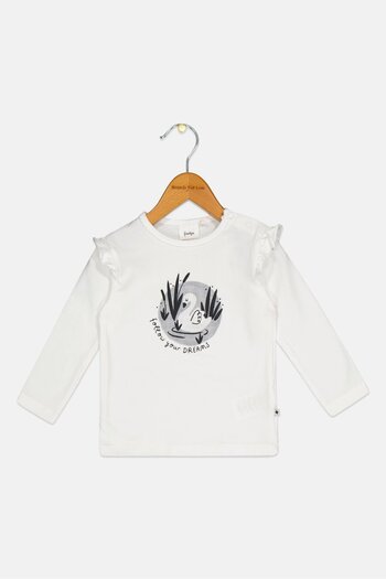 Feetje Toddlers Girl Graphic Print Long Sleeve Top, Off White