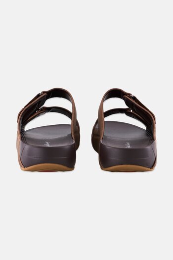 English Laundry Men 2 Strap Slip On Arabic Sandals, Dark Brown