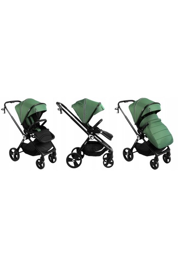 Kidnort Reversible stroller for children, with compact folding, adjustable backrest and visor Isbjorn Gre