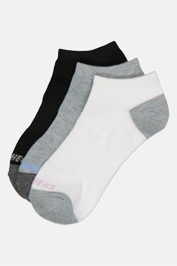 SKECHERS Women 3 Pairs Brand logo Ankle Socks, Multicolor