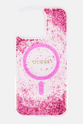 Guess iPhone 16 Pro Max Glittered Magsafe Protective Case, Pink