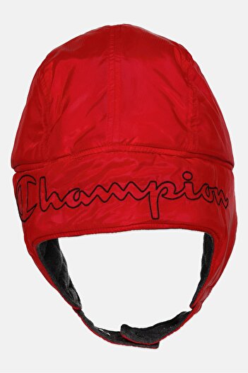 Champion Men Embroidered Logo Puffer Hunter Cap, Red