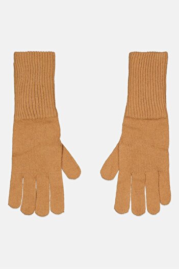 s.Oliver Women 1 Pair Knitted Gloves, Light Brown