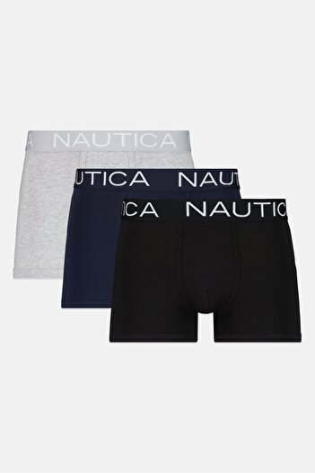 Nautica Men 3 Pack Brand Logo Trunks, Multicolor