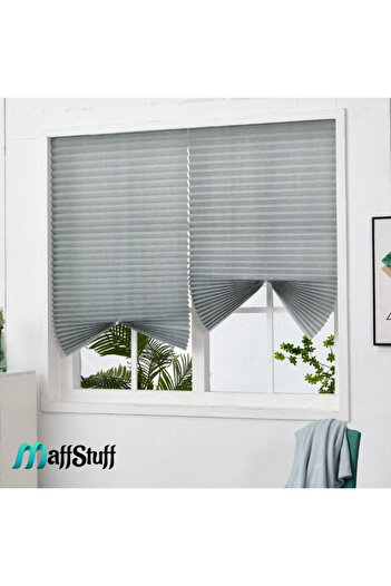 MaffStuff MaffStuff® Self-Adhesive Fan Pleated Blinds Grey 60x150cm