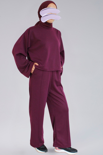 BNZ TEKSTİL Seasonal Crop Pants Set - Crop & Straight Leg Pants Seasonal Fabric Women's Set