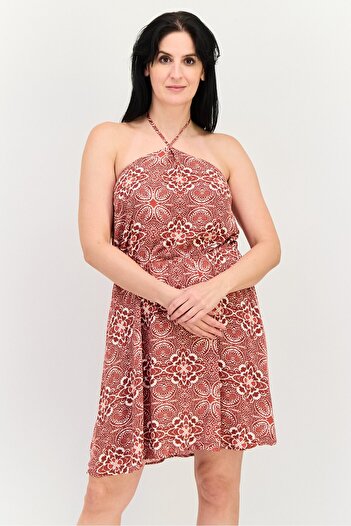 Reserved Women Floral Print Mini Dress, Multicolor