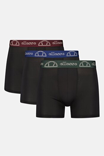 Ellesse Men 3 Pack Brand Logo Boxer Briefs, Black