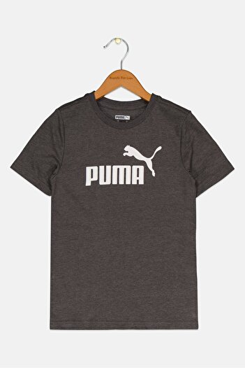 Puma Kids Boy Sportswear Brand Logo Short Sleeve T-shirts, Charcoal Heather