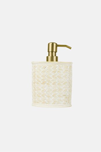 Real Simple Basket Weave Resin Soap Dispenser, Off White