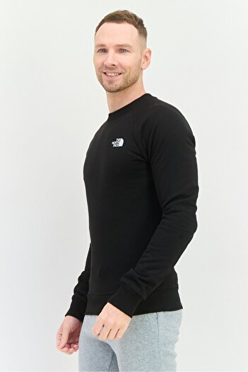 THE NORTH FACE Men Crew Neck Brand Logo Long Sleeve Sweatshirt, Black