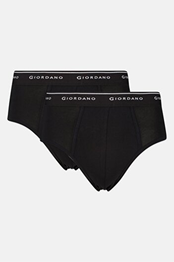 Giordano Men 2 Pieces Brand Logo Trunks, Black