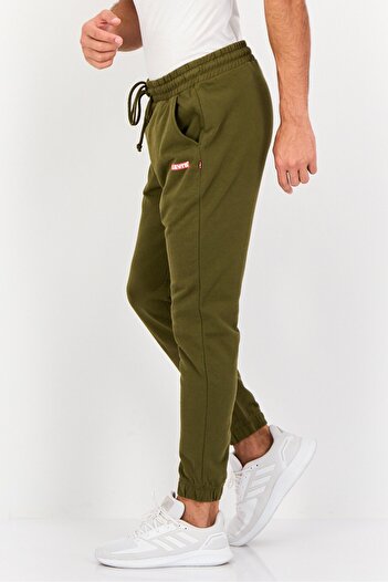 Levi's Men Regular Fit Brand Logo Track Pants, Olive